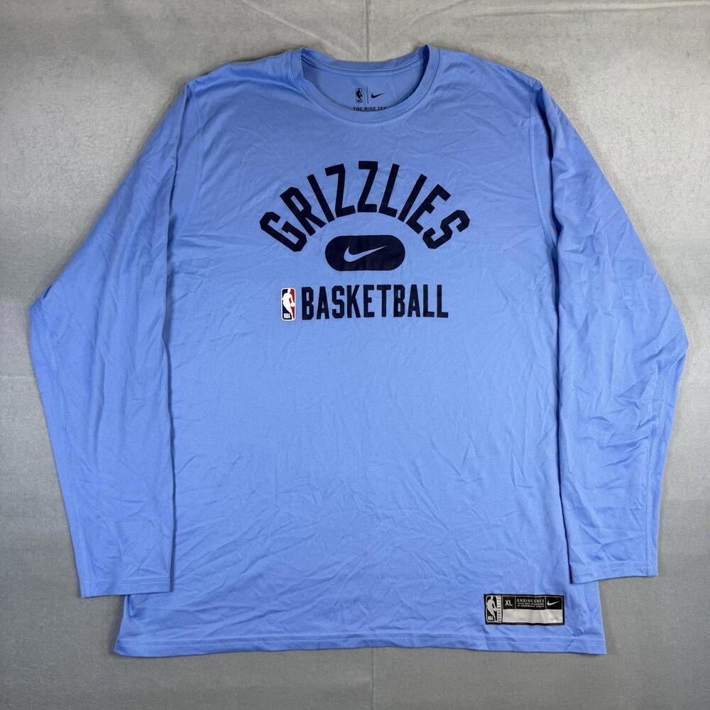 Nike Memphis Grizzlies Warm Up Long Sleeve Shirt Mens XL Blue NBA Engineered